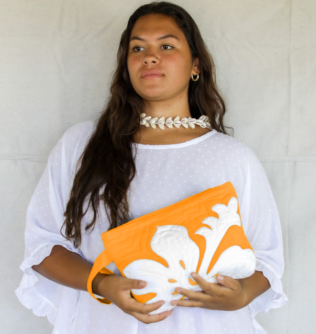 The Quilted Clutch in Hibiscus