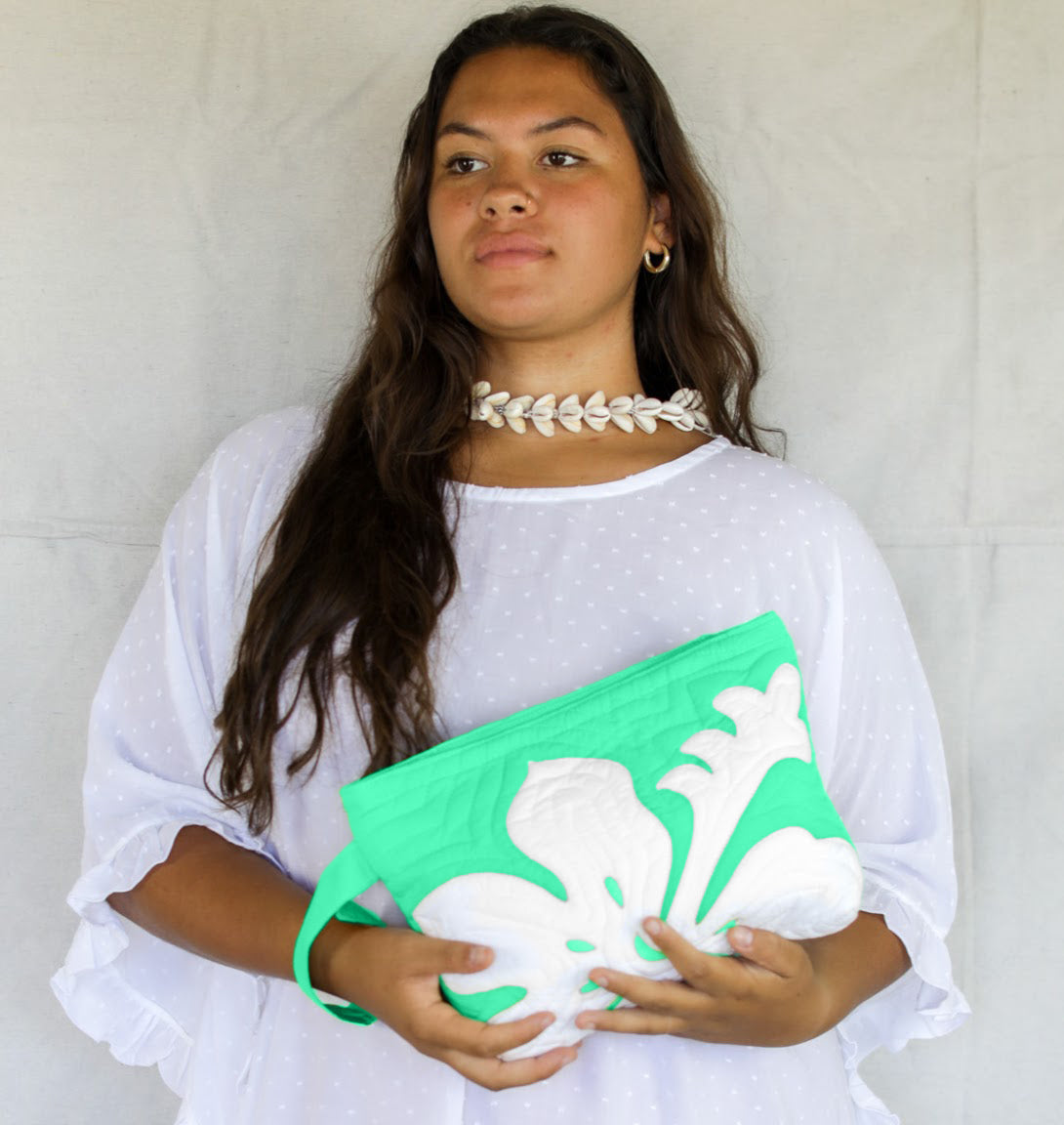 The Quilted Clutch in Hibiscus