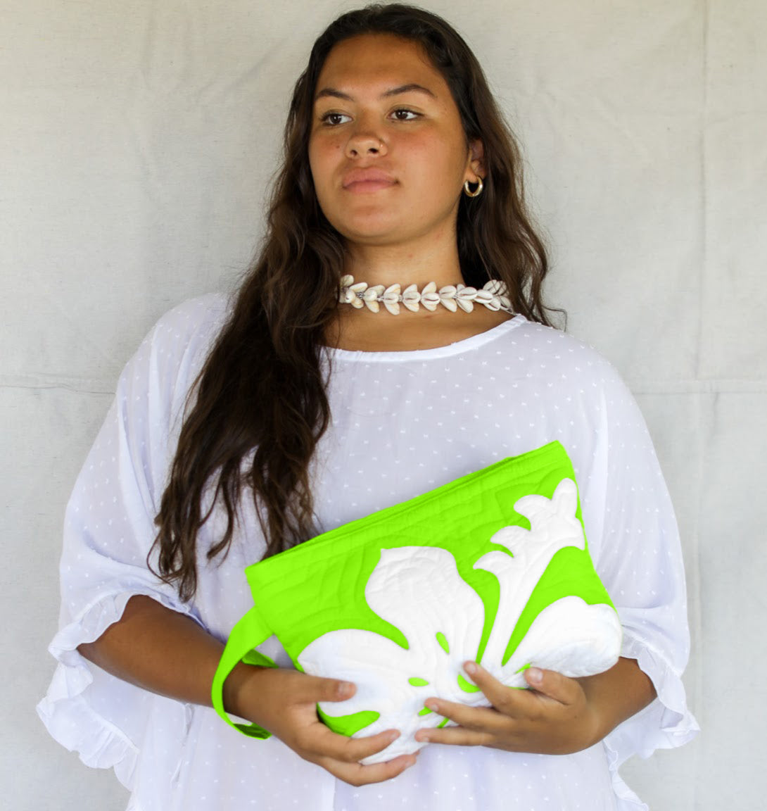 The Quilted Clutch in Hibiscus