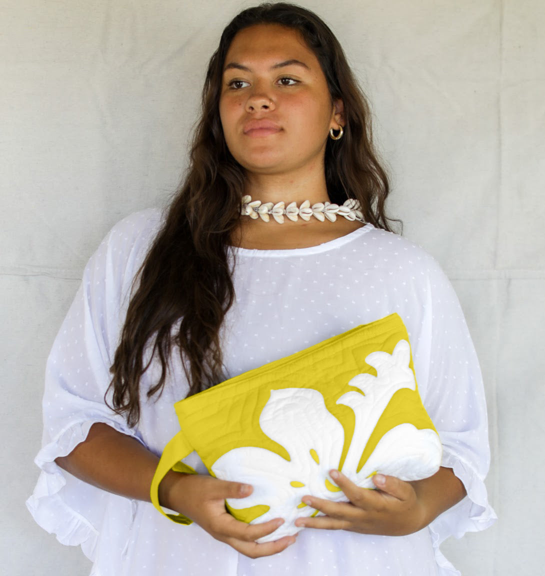 The Quilted Clutch in Hibiscus