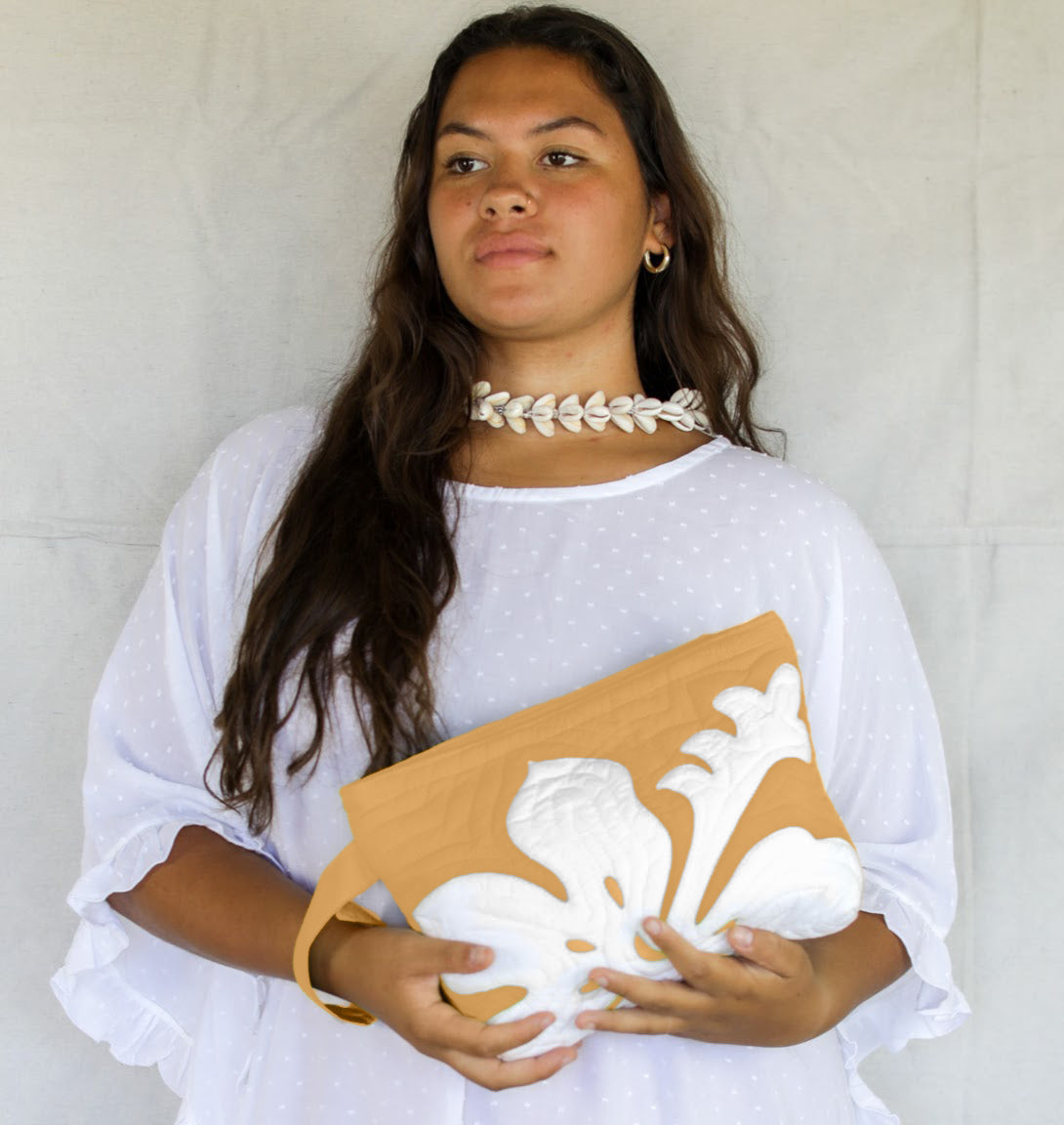 The Quilted Clutch in Hibiscus