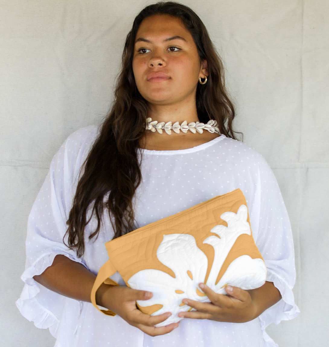 The Quilted Clutch in Hibiscus