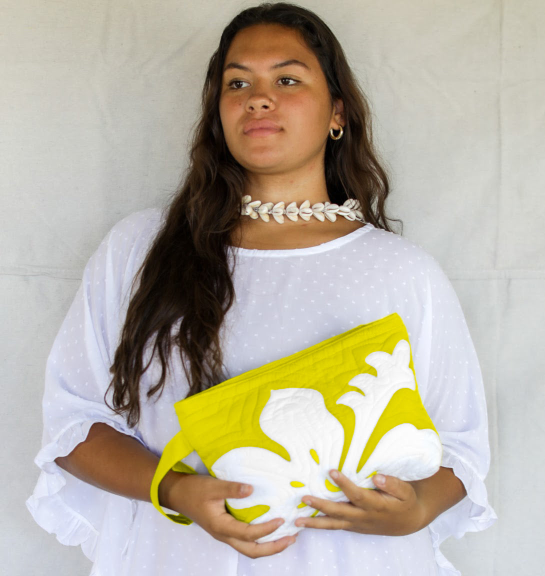 The Quilted Clutch in Hibiscus