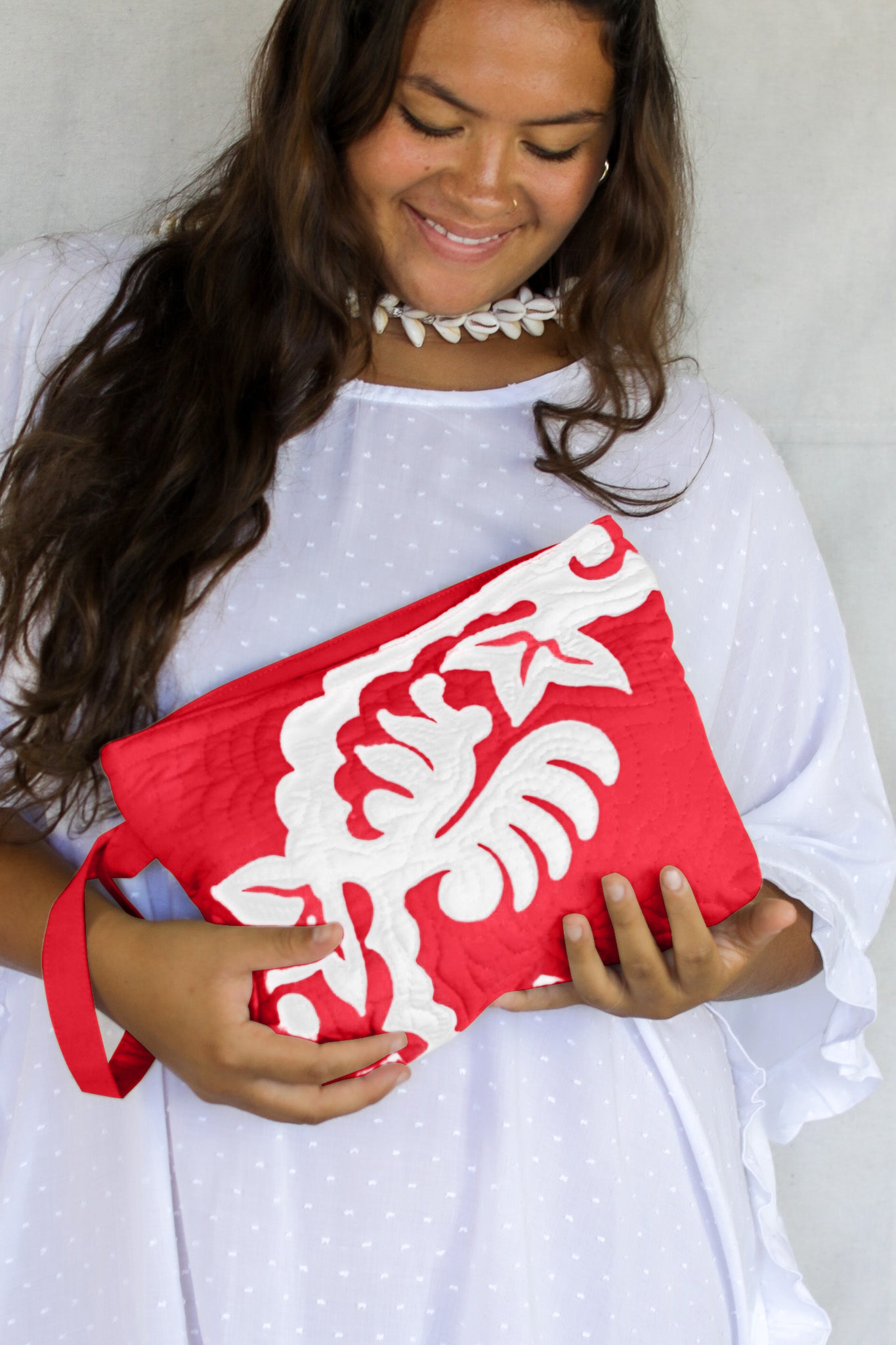 The Quilted Clutch in Woodrose
