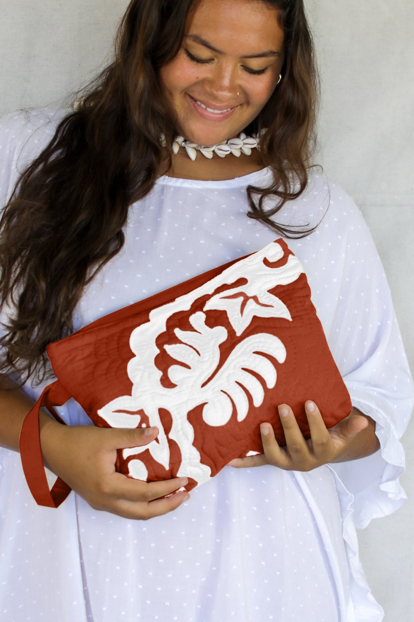 The Quilted Clutch in Woodrose