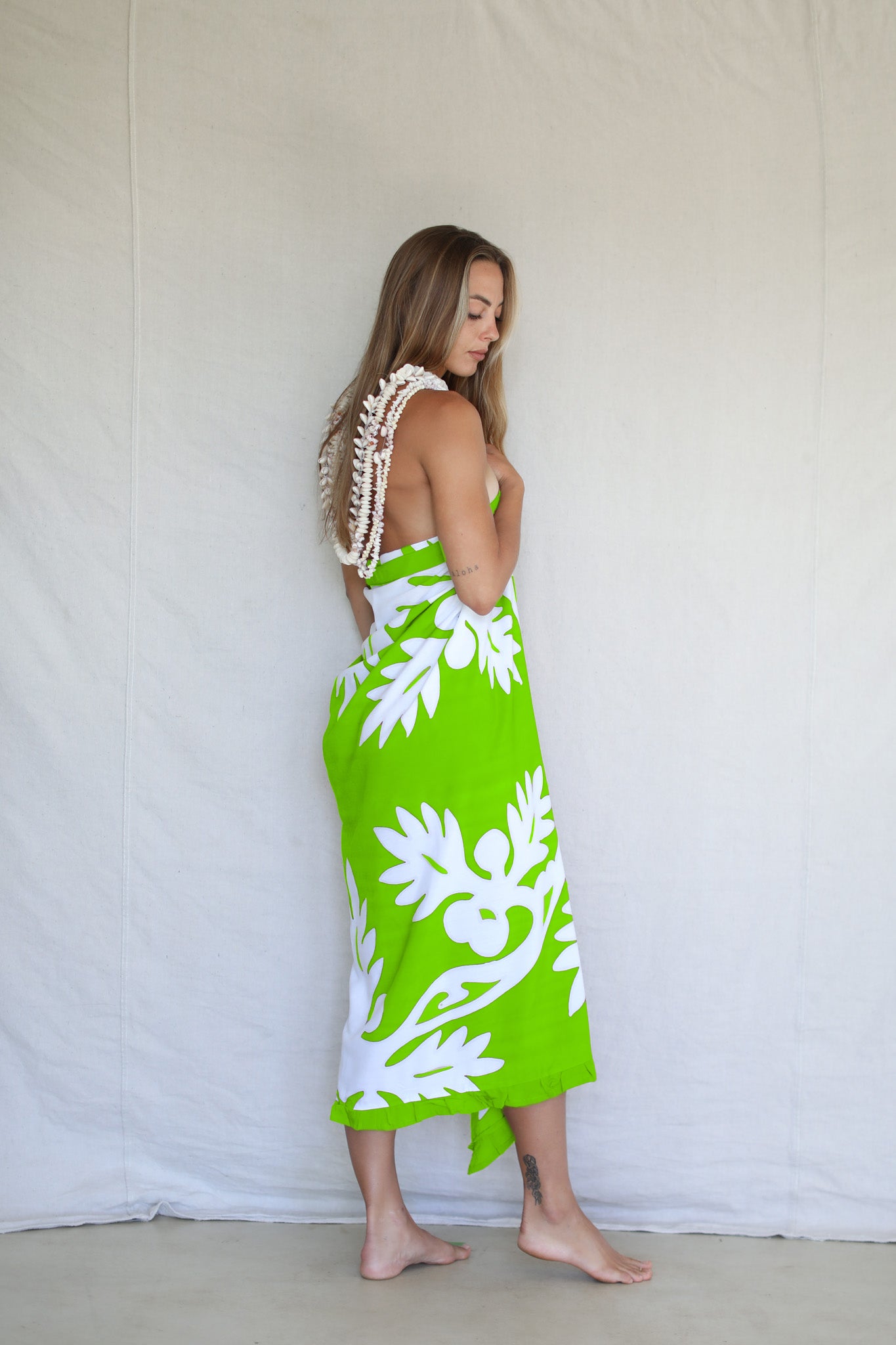 Classic Long Ruffle Pareo in Ulu