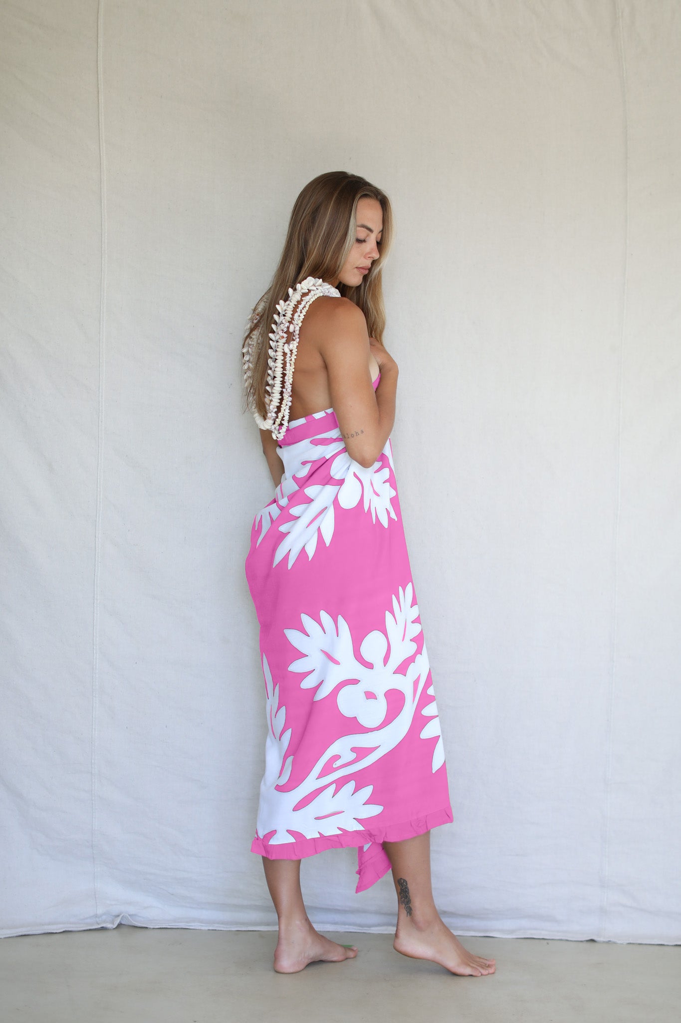 Classic Long Ruffle Pareo in Ulu