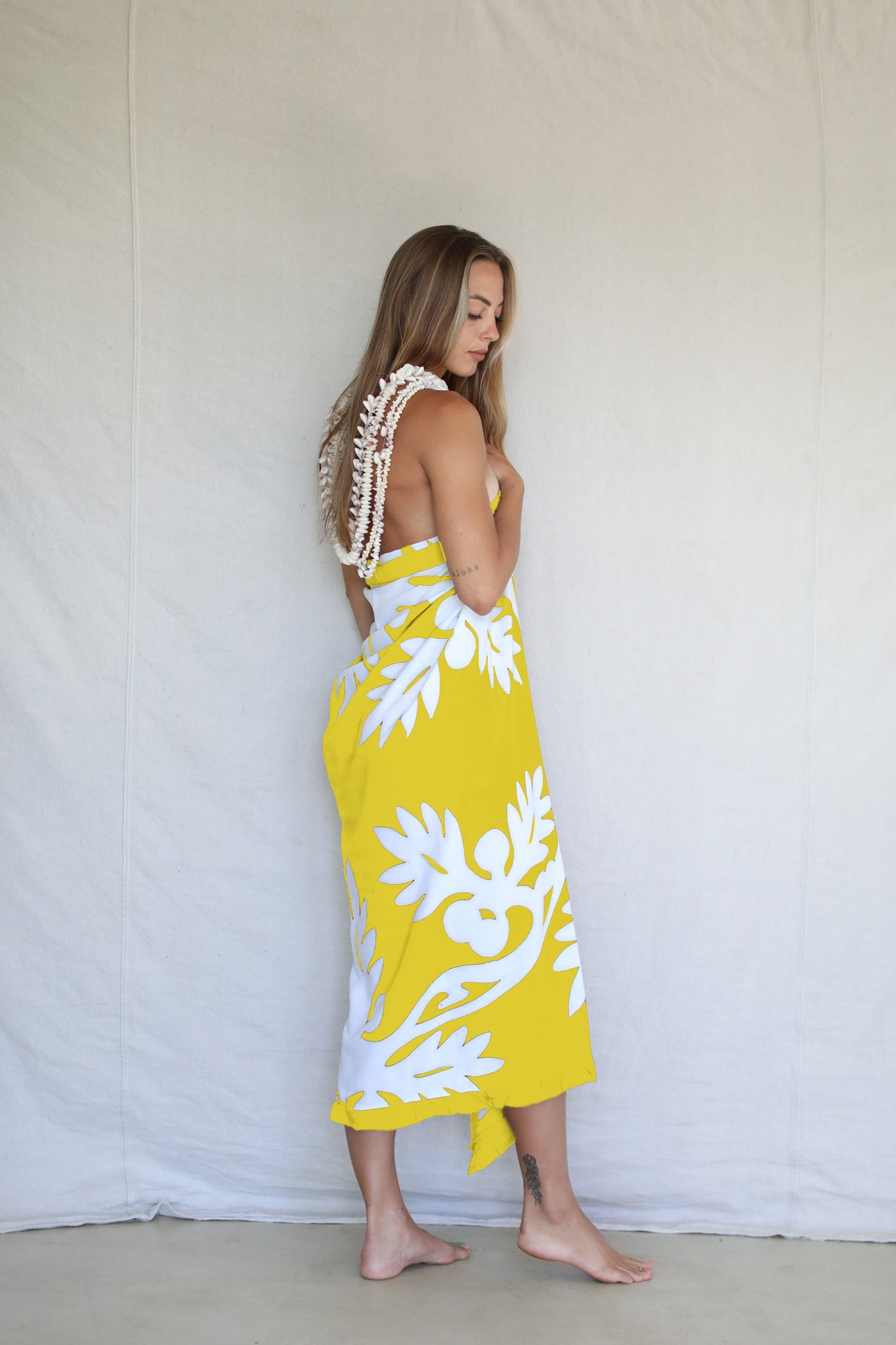 Classic Long Ruffle Pareo in Ulu