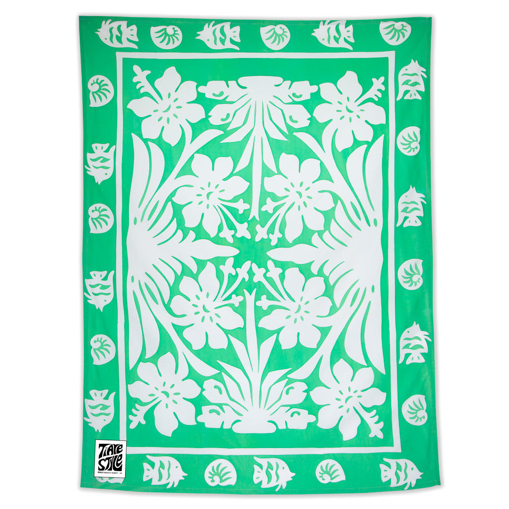 The Maui Beach Sheet in Hibiscus