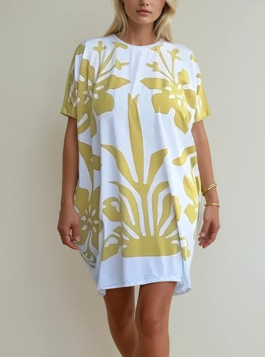 Hibiscus Rayon T-shirt dress