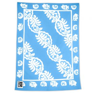 Product image of Woodrose pattern Maui Beach Sheet in a French Blue color.