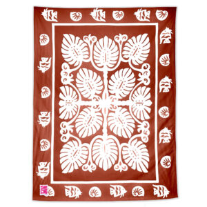 Product image of Monstera leaf pattern Maui Beach Sheet in a Red Sand color.