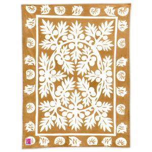 Product image of 'Ulu breadfruit pattern Maui Beach Sheet in a tan color.