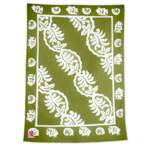 Product image of Woodrose pattern Maui Beach Sheet in a green Maui Wowie color.
